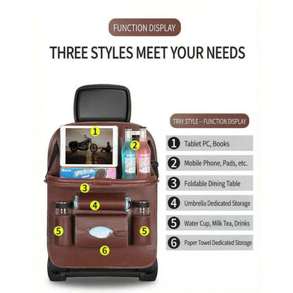 2x Auto Rücksitz Organizer mit Tablet Halterung & Stauraum