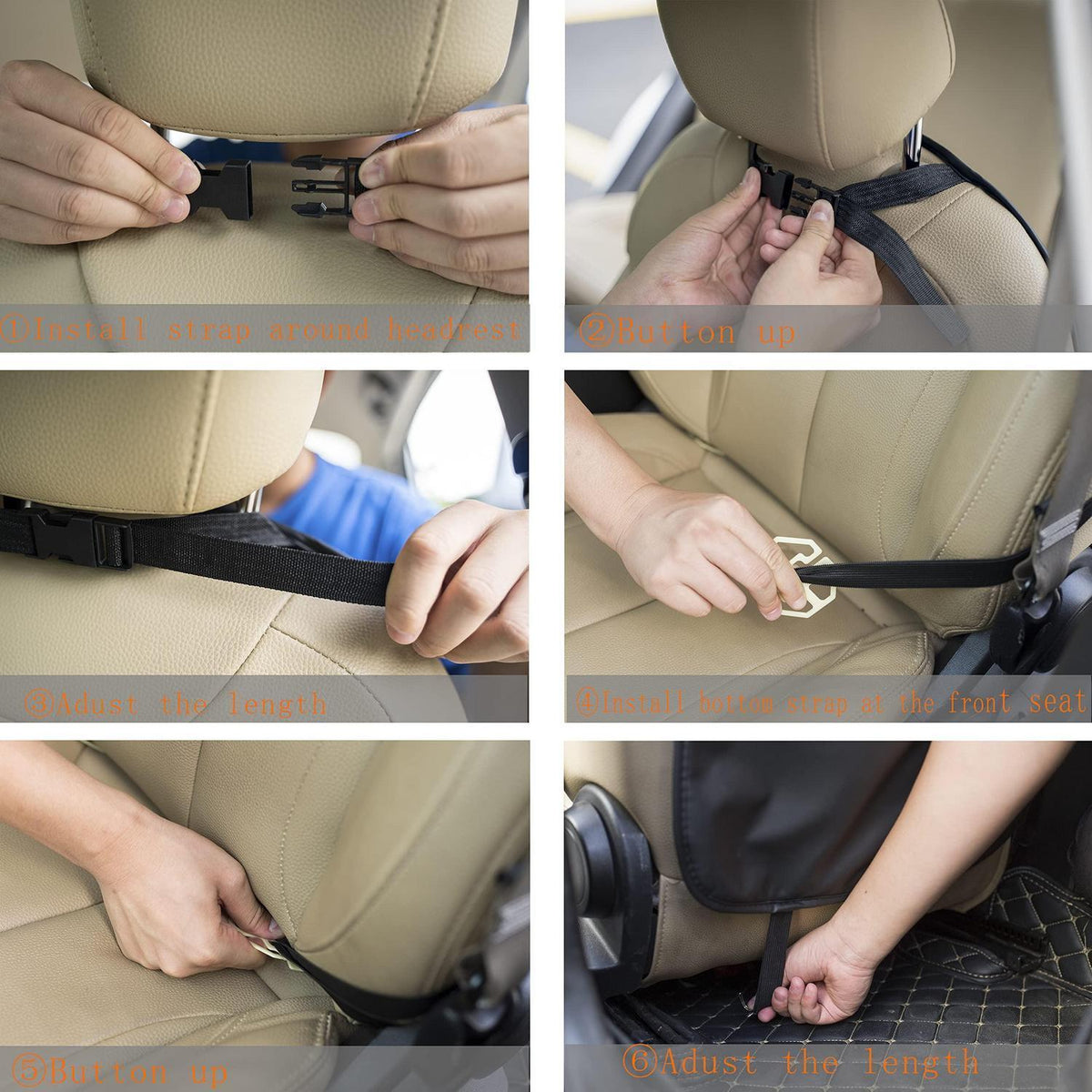 Auto Rücksitz Organizer mit Tisch & Tablet Halterung Beige