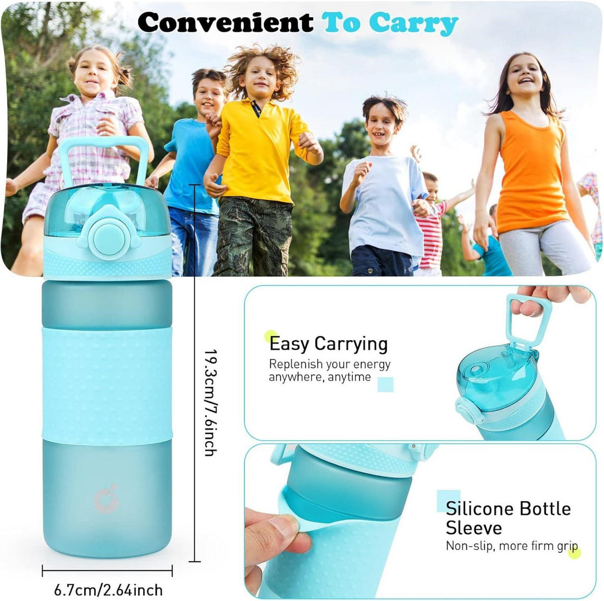 Trinkflasche Kinder 500ml BPA freie Wasserflasche Auslaufsicher mit