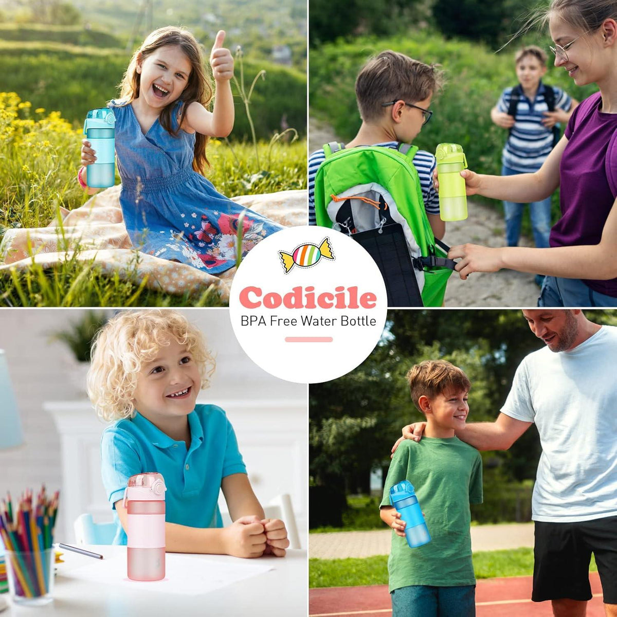 Trinkflasche Kinder 500ml BPA-frei Auslaufsicher mit Fruchteinsatz