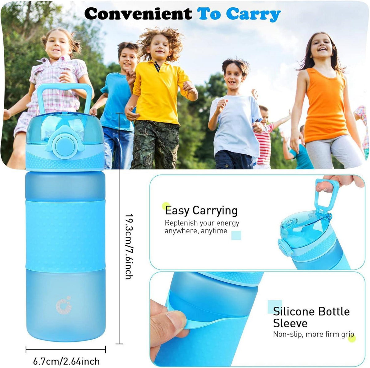 Trinkflasche Kinder 500ml BPA freie Wasserflasche Auslaufsicher mit