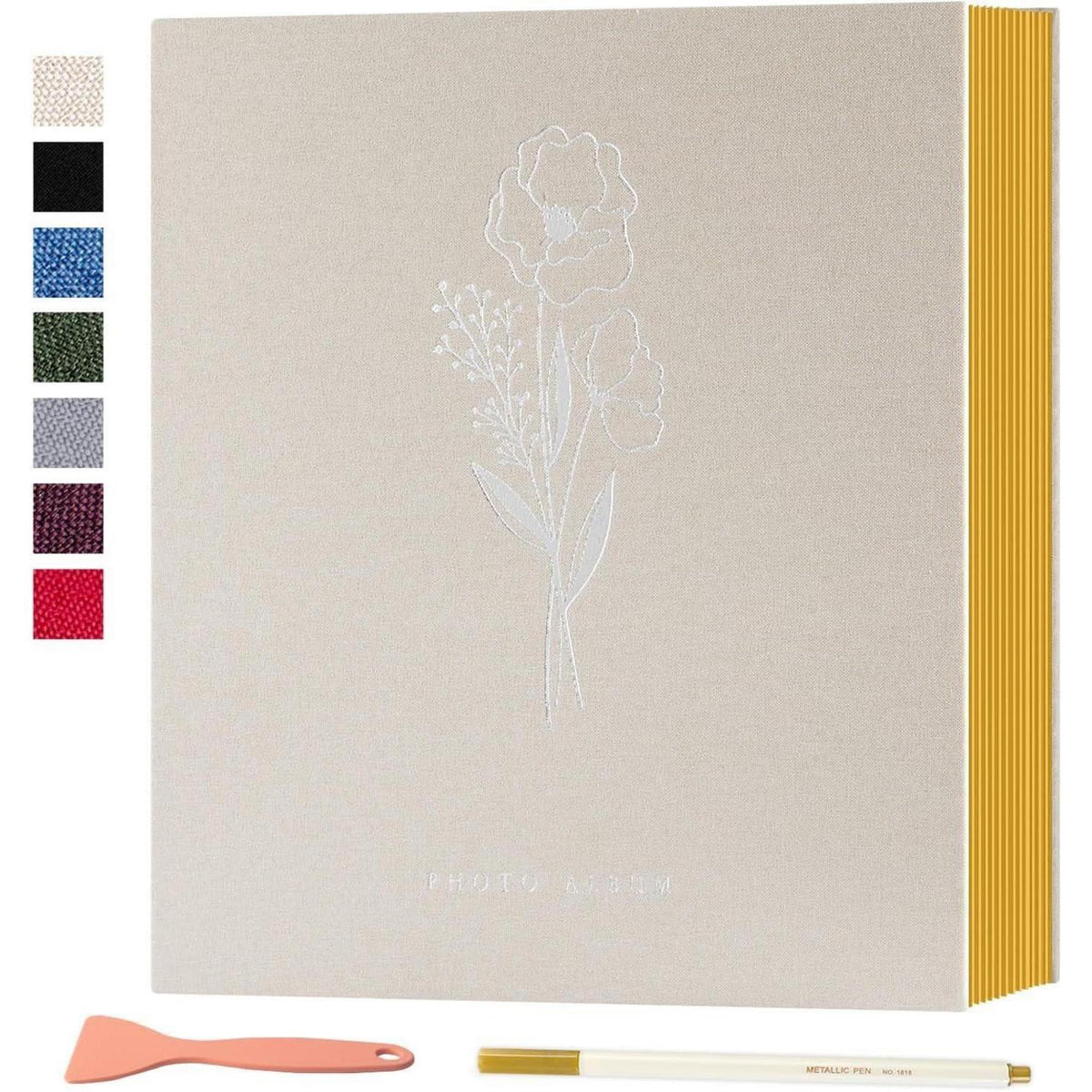Selbstklebendes Fotoalbum Leinen Beige 80 Seiten