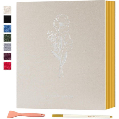 Selbstklebendes Fotoalbum Leinen Beige 80 Seiten