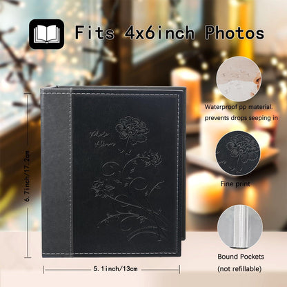 Kleines Fotoalbum 10x15 2er Pack Schwarz Lederbezug 100