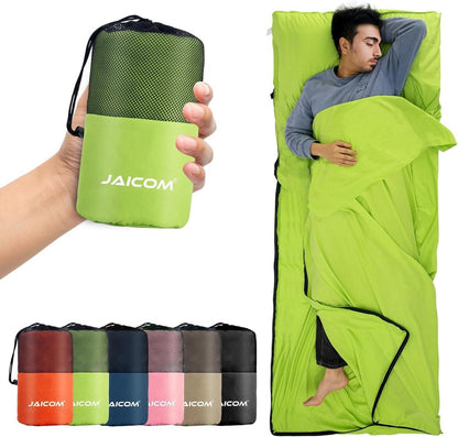 Ultraleichter Seidenschlafsack für Reise - 2in1 Hüttenschlafsack