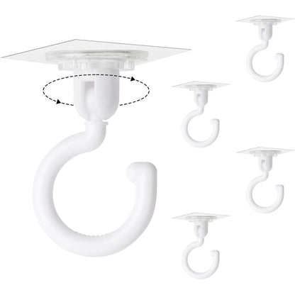 4x Drehbarer Klebehaken Extra Stark, Transparent, Ohne Bohren