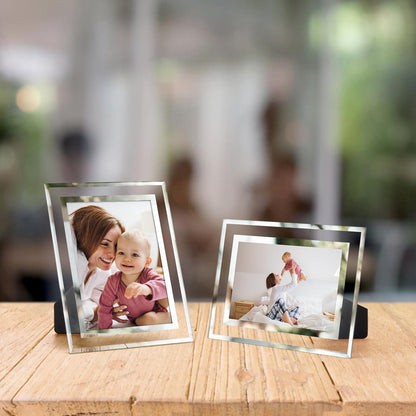 Bilderrahmen Set 10x15cm Silber Glasfotorahmen 4er-Set