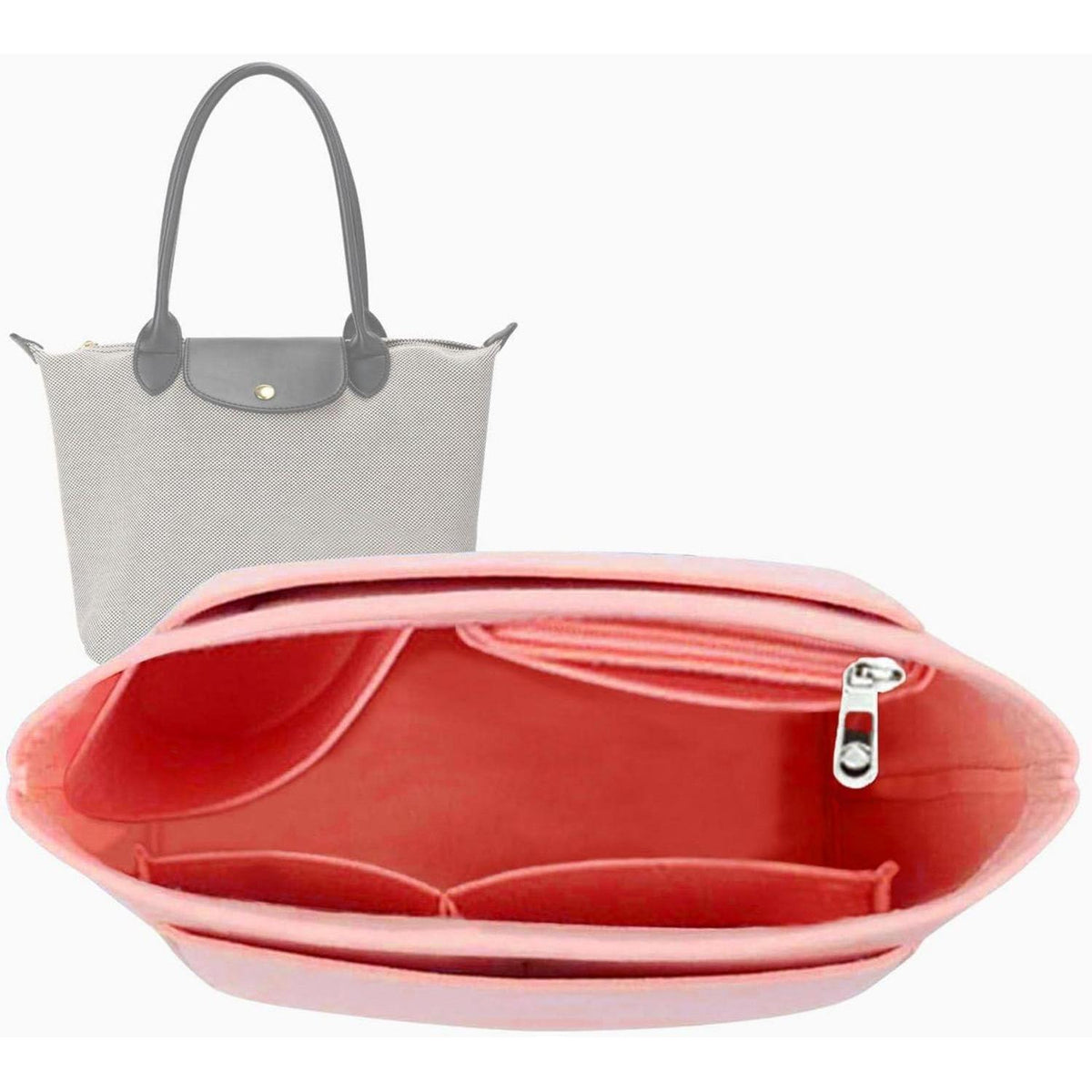 Filz Organizer für Longchamp Le Pliage Tasche – Rose, Größe M