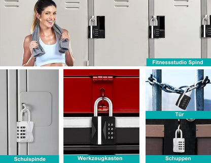 Zahlenschloss Vorhängeschloss Große Weiße Zahlen Fitnessstudio Spind