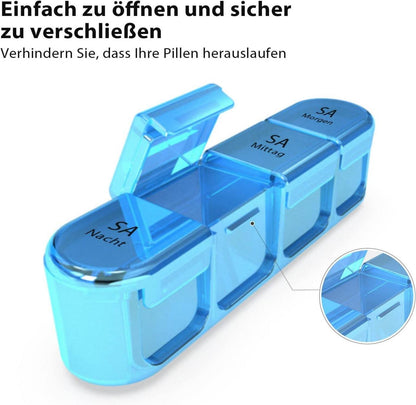 Medikamentenbox 7 Tage Tablettenbox BPA-frei 4 Fächer