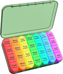 Tablettenbox 7 Tage Pillendose 4 Fächer BPA-frei Olivgrün