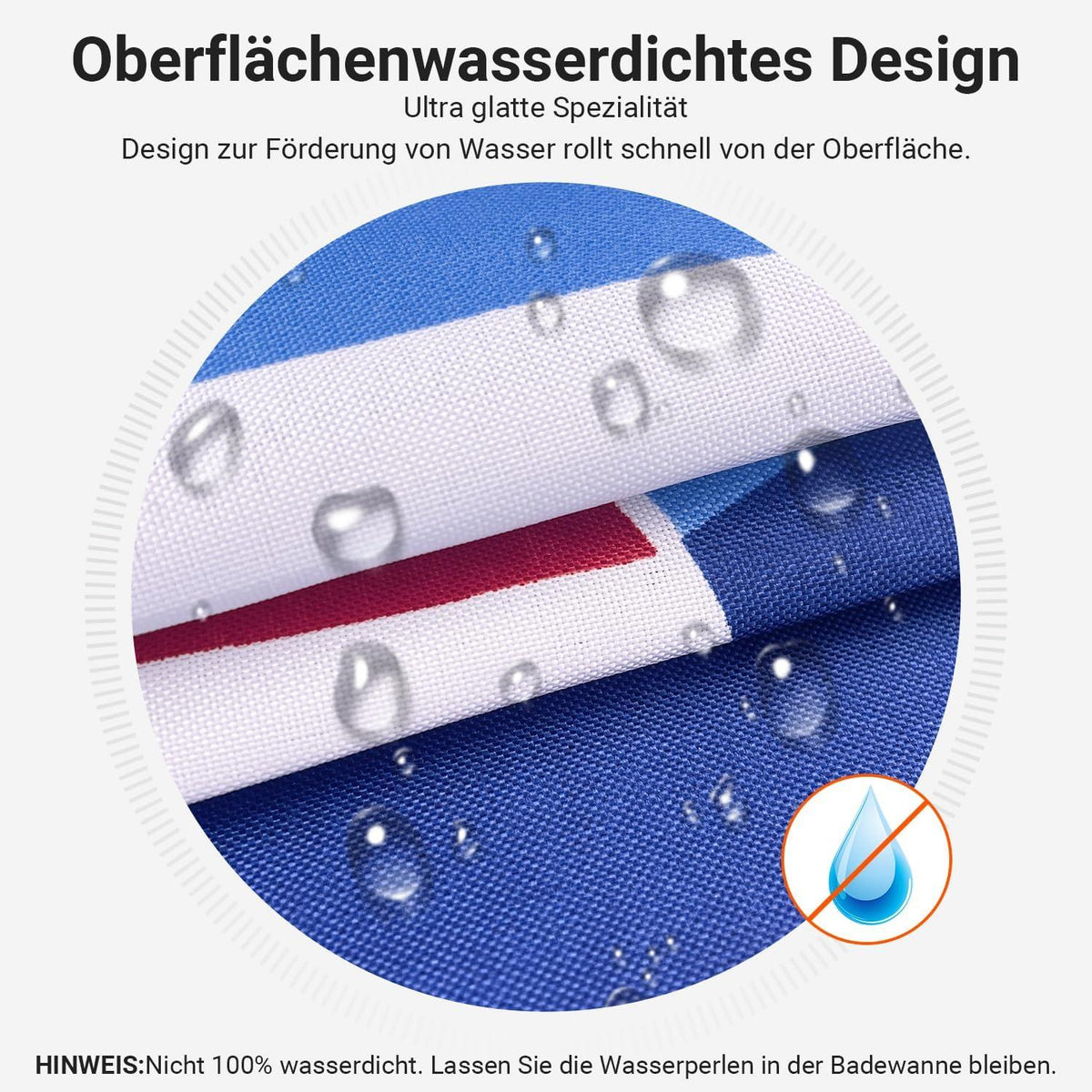 Duschvorhang 180x200cm Blaues Segel Muster Anti-Schimmel