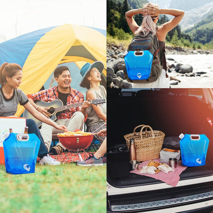 Faltbarer Wasserkanister 10L mit Hahn Tragegriff Outdoor
