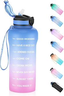 ETDW 2 Liter Trinkflasche Sport mit Strohhalme auslaufsicher
