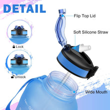ETDW 2 Liter Trinkflasche Sport mit Strohhalm, BPA frei