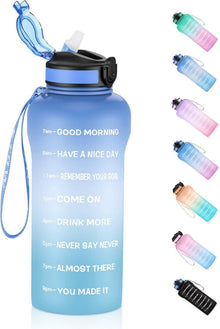 ETDW Trinkflasche Sport 2l Strohhalm BPA-frei auslaufsicher