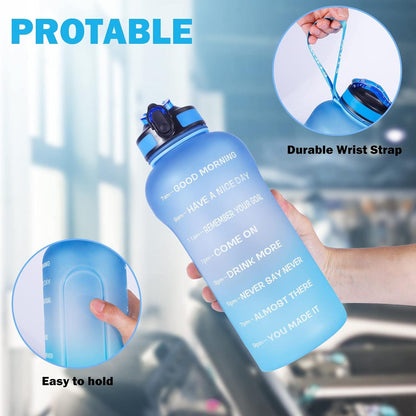 ETDW Trinkflasche Sport 2l Strohhalm BPA-frei auslaufsicher