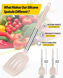 Silikon Pfannenwender Set Antihaft hitzebeständig BPA-frei 2