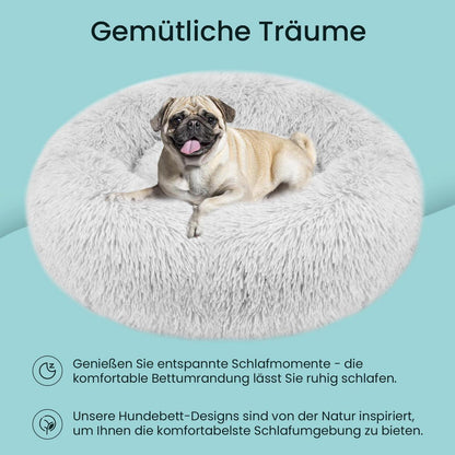 Rundes Donut Hundebett Flauschig Grau 70x70cm