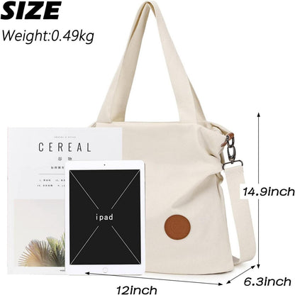 Canvas Umhängetasche Damen Strand Schultertasche Crossover Bag