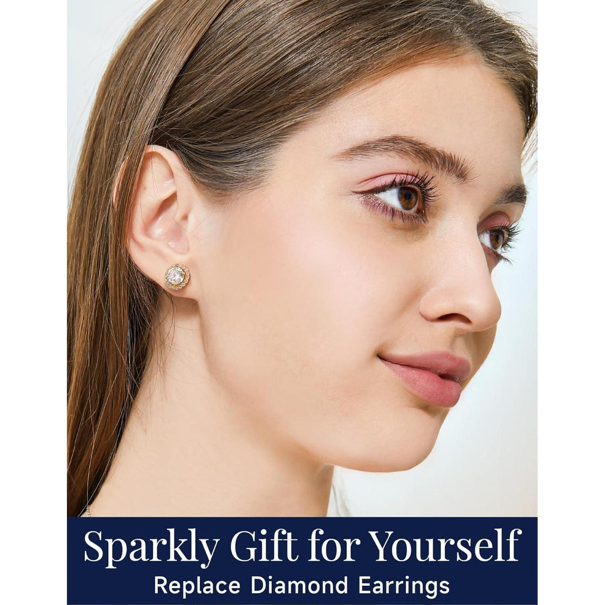 Moissanit Ohrstecker Gold 585, 1 Karat, Rosegold, Hypoallergen
