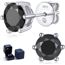 Schwarze Moissanite Ohrstecker 2 Karat 925 Sterling Silber