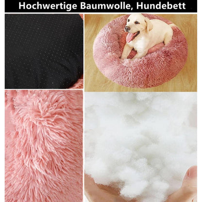 Flauschiges Hundebett Rund 100cm Kaffee – Waschbar & Rutschfest
