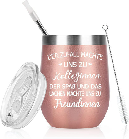 Edelstahl Weinbecher  Doppelwandig Isoliert 350ml Wein & Kaffee to go