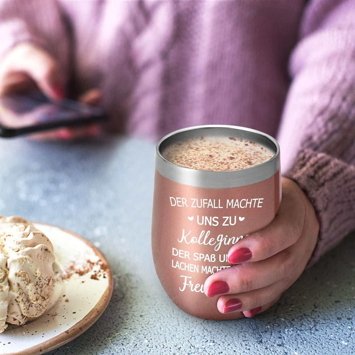 Geschenk für Kollegin - Weinbecher & Coffee-to-go Becher