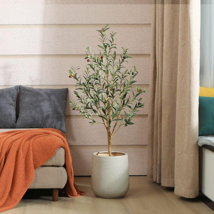 Künstlicher Olivenbaum 120cm Naturholzstamm lebensecht Bürodekoration