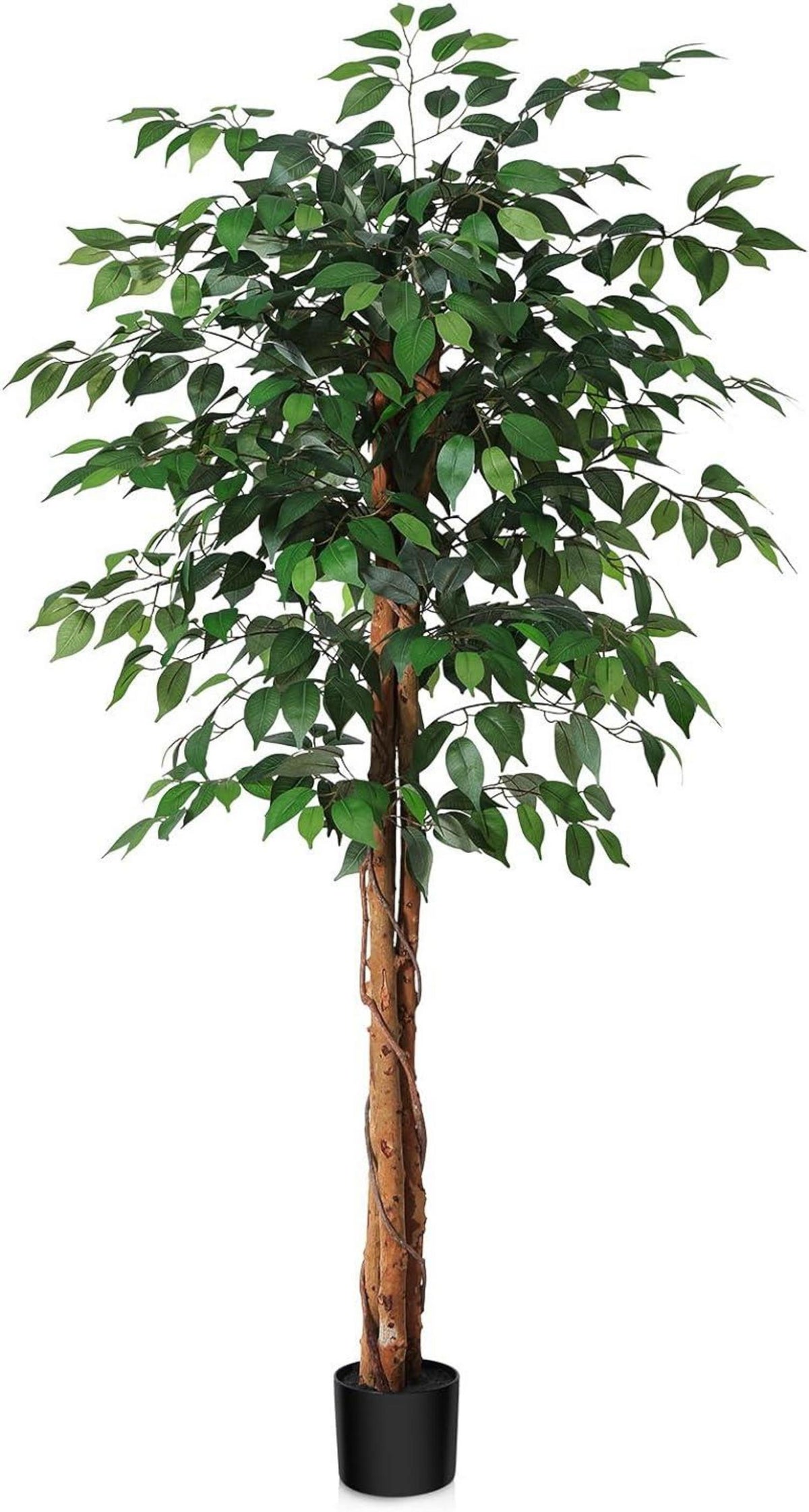 Kunstpflanze Ficusbaum Naturholz Stamm 150 cm