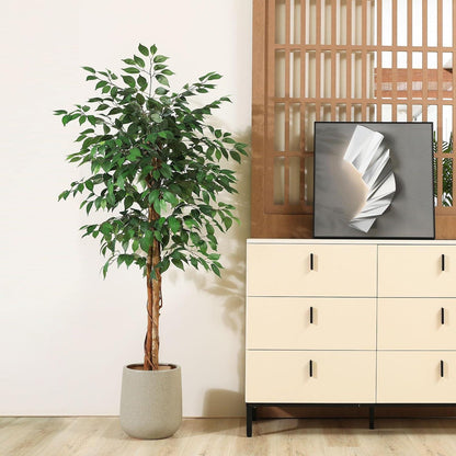 Künstlicher Ficusbaum 150 cm - Große Kunstpflanze Büro Zuhause Wohnzimmer