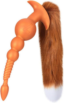 Anal Butt Plug mit Fuchsschwanz Flüssiges Silikon BDSM