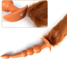 Anal Butt Plug mit Fuchsschwanz Analkugeln Flüssiges Silikon
