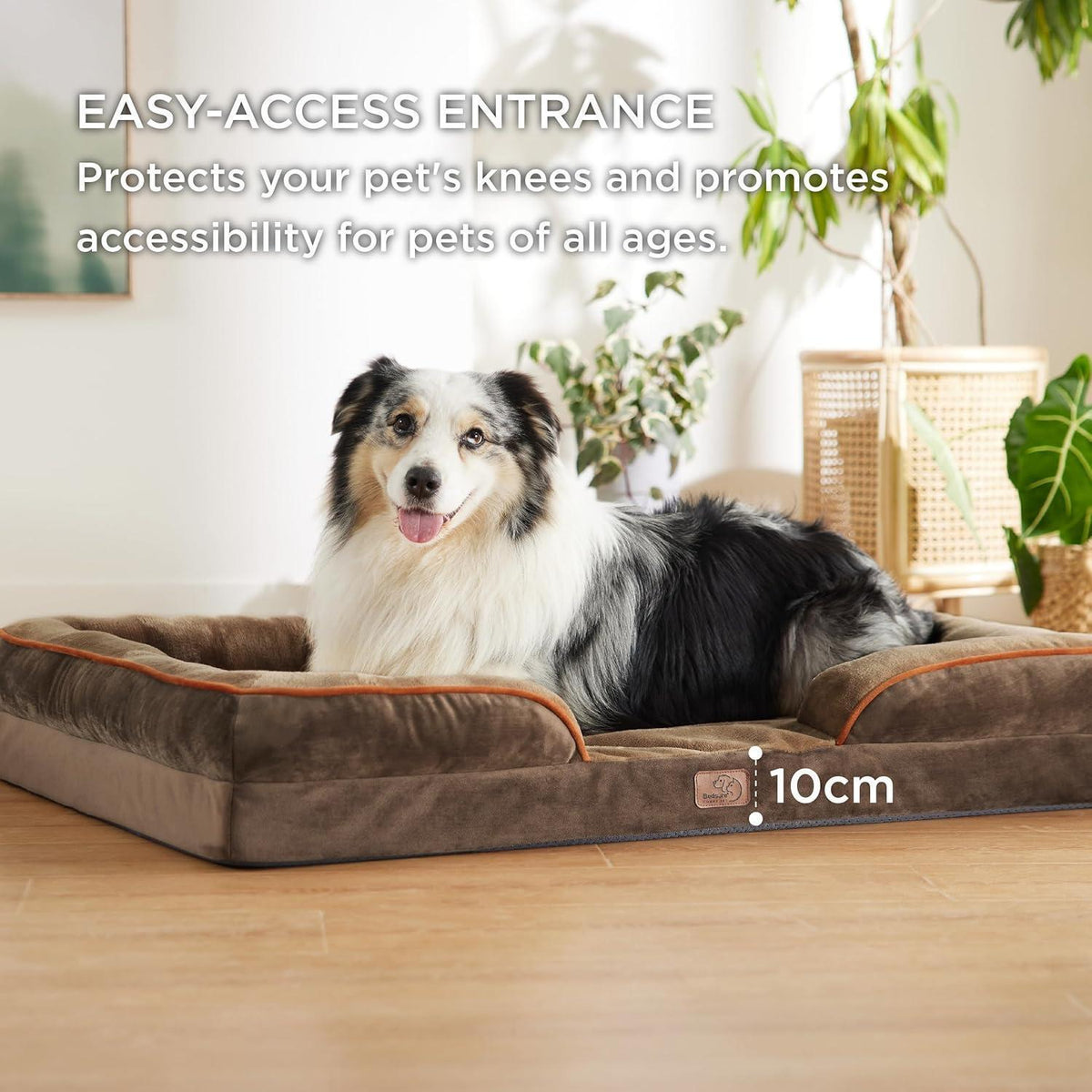 Orthopädisches Hundebett L 106x80cm, braun