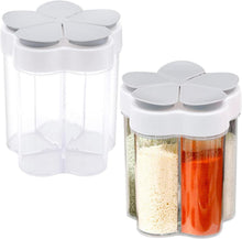 2er Set Gewürzdosen 5 in 1 Kunststoff Gewürzstreuer Transparent