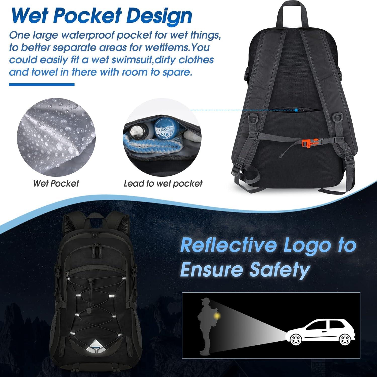 Wanderrucksack 40L wasserdicht faltbarer Rucksack Trekking Sport