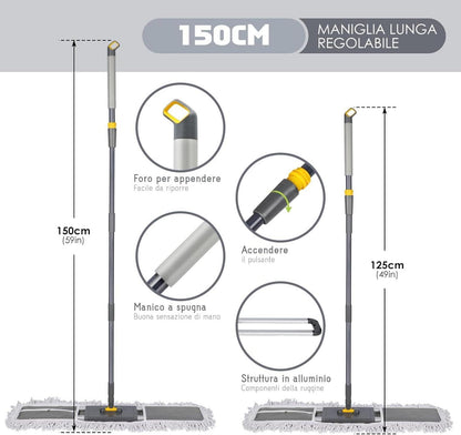Industrieller Bodenwischer 90cm Breit mit 360° drehbarem