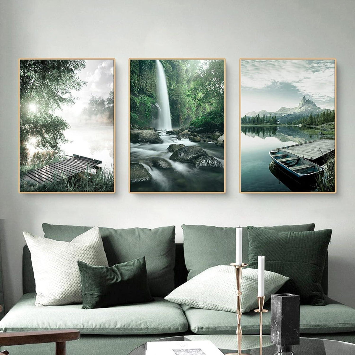 3-teiliges Poster Set: See, Wald, Blume | 40x50cm