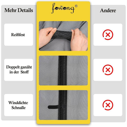 Magnet Fliegengitter Tür 160x230cm Katzen Sicher Schwarz