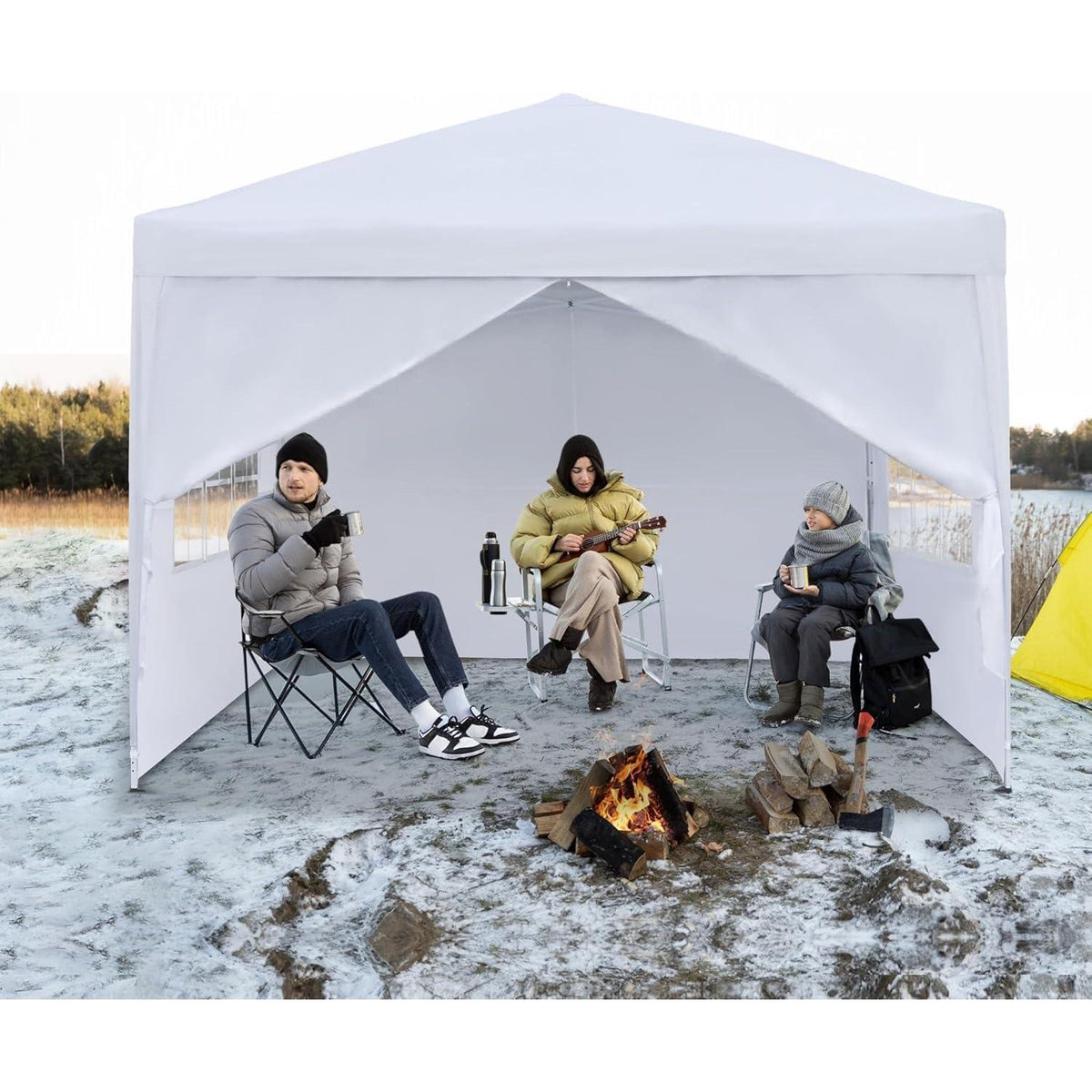 3x3m Pavillon wasserdicht mit Seitenteilen – Gartenzelt für Feste