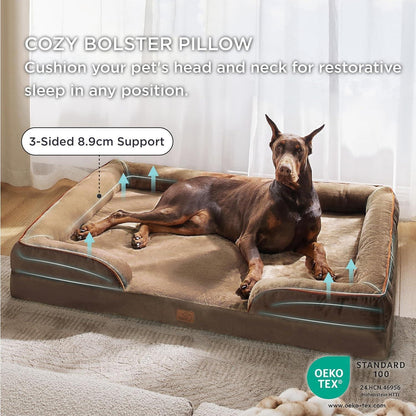 Orthopädisches Hundebett XXL, 134x106 cm, braun