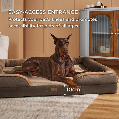 Orthopädisches Hundebett XXL, 134x106 cm, braun
