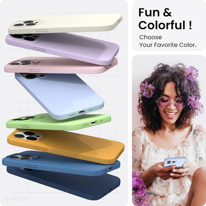 ORNARTO iPhone 14 Pro Hülle 6,1 Zoll Silikon Case Flüssig Baby Blau