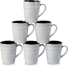 6er Set PLUVO Kaffeetassen Steingut 480ml Beige