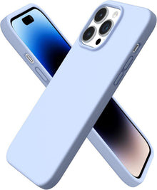 iPhone 14 Pro Max Silikonhülle Flüssig Babyblau 6,7 Zoll