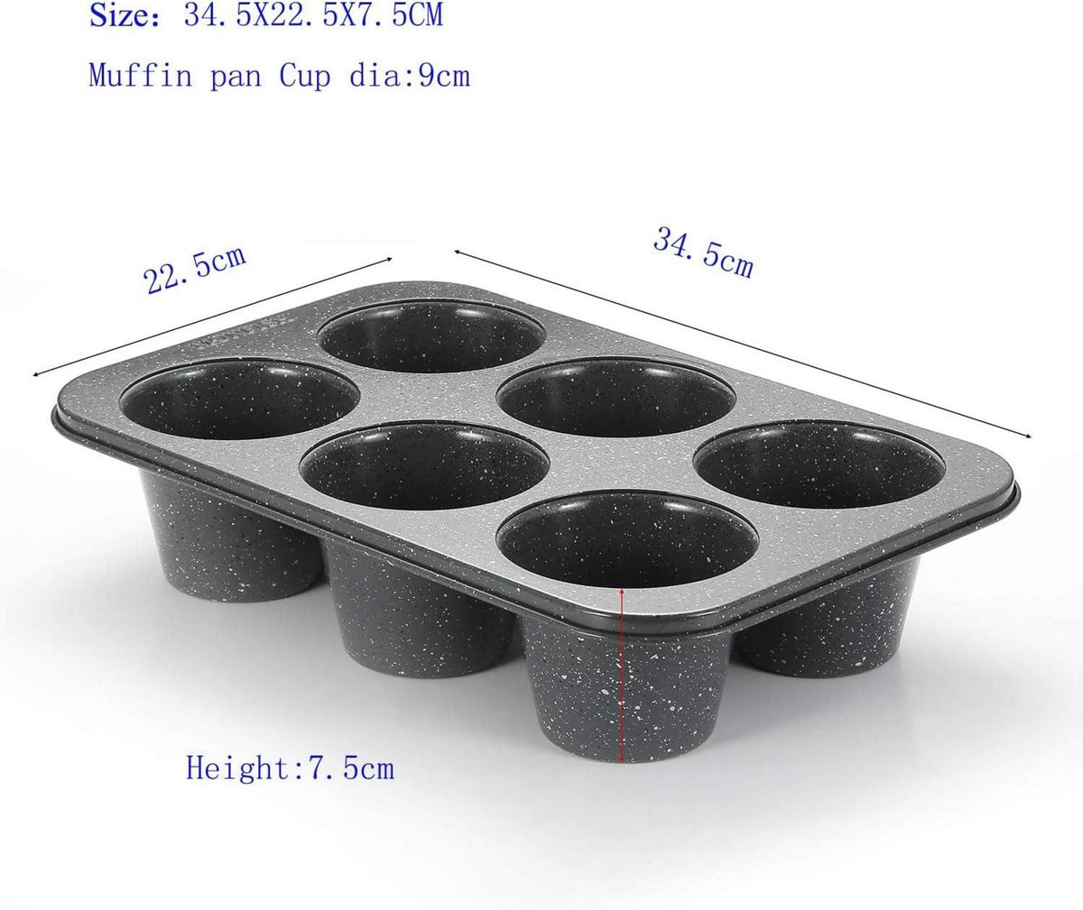 Jumbo Muffinform aus Karbonstahl mit Antihaftbeschichtung