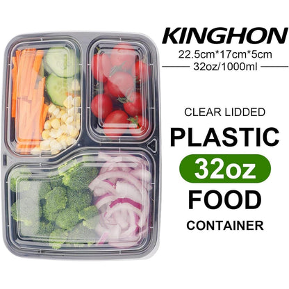3-Fach Meal Prep Container Bento Lunch Boxen BPA Frei 10er