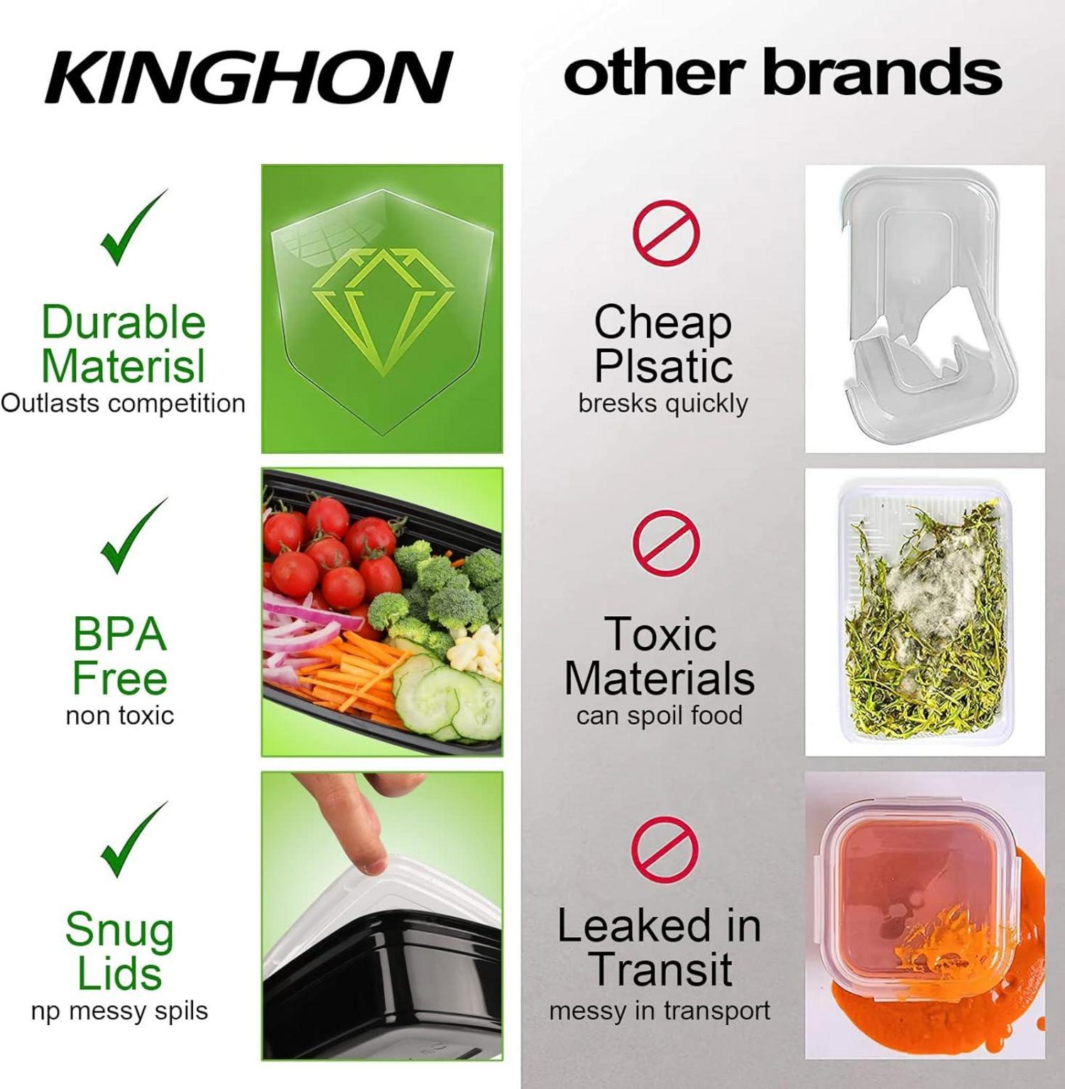 3-Fach Meal Prep Container Bento Lunch Boxen BPA Frei 10er