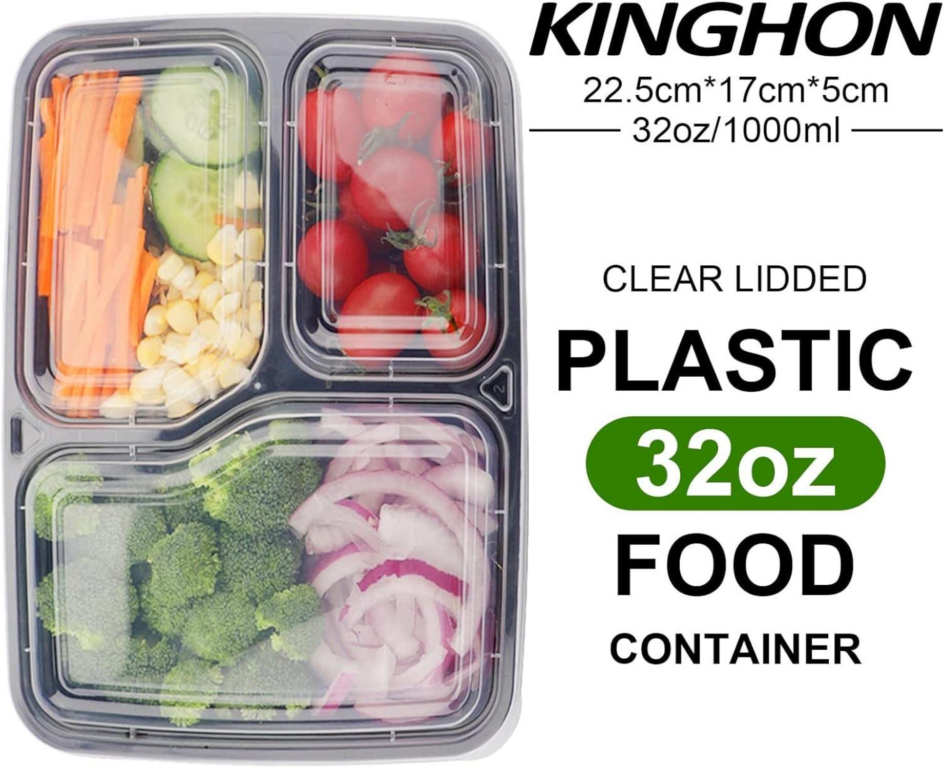 3-Fach Meal Prep Container Bento Boxen 10er Pack 32 oz - Luftdicht & Mikrowelle